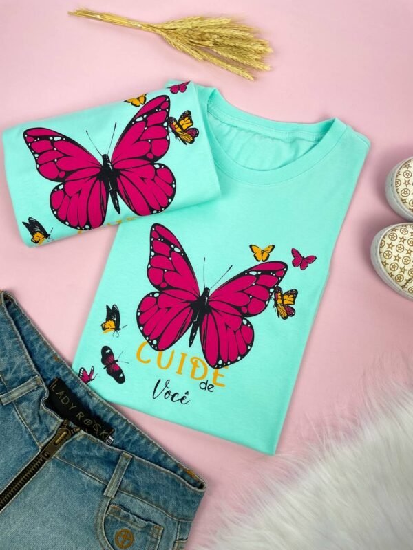 T-SHIRT BUTTERFLY VERDE AGUA - Image 2