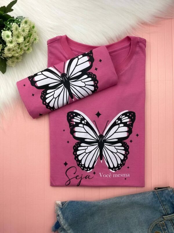 T-SHIRT BORBOLETA ROSA - Image 4