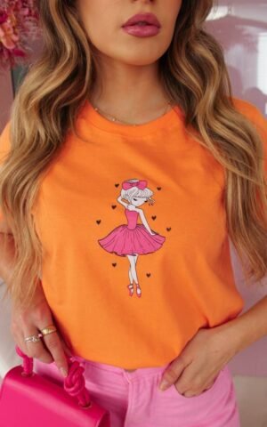 T-SHIRT BAILARINA LARANJA