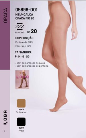 MEIA CALÇA ADULTO FIO 20 OPACA