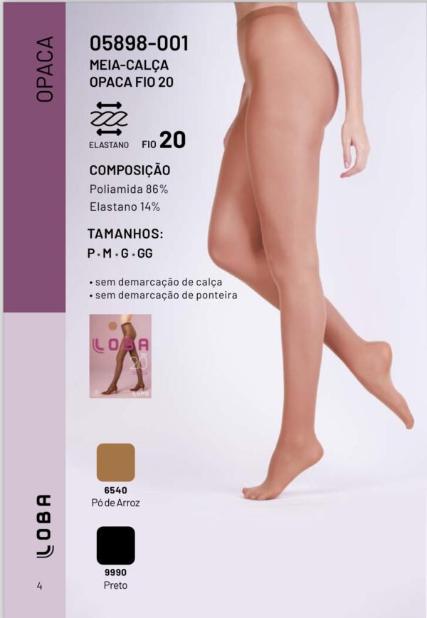 MEIA CALÇA ADULTO FIO 20 OPACA - Image 2