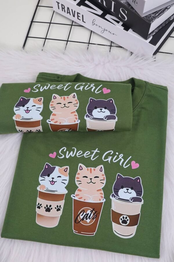 T-SHIRT SWEET GIRL VERDE ESCURO - Image 4