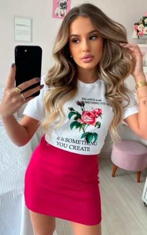 T- SHIRT ROSAS YOU BRANCA