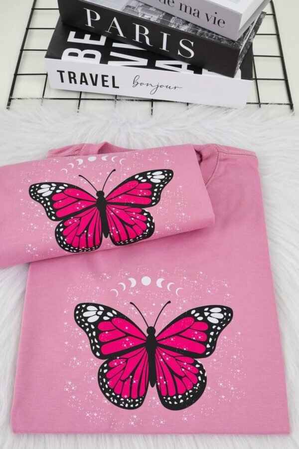 T-SHIRT BORBOLETA ROSA CLARO - Imagem 2