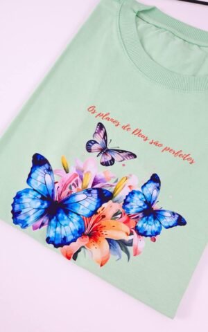 T-SHIRT BORBOLETAS VERDE