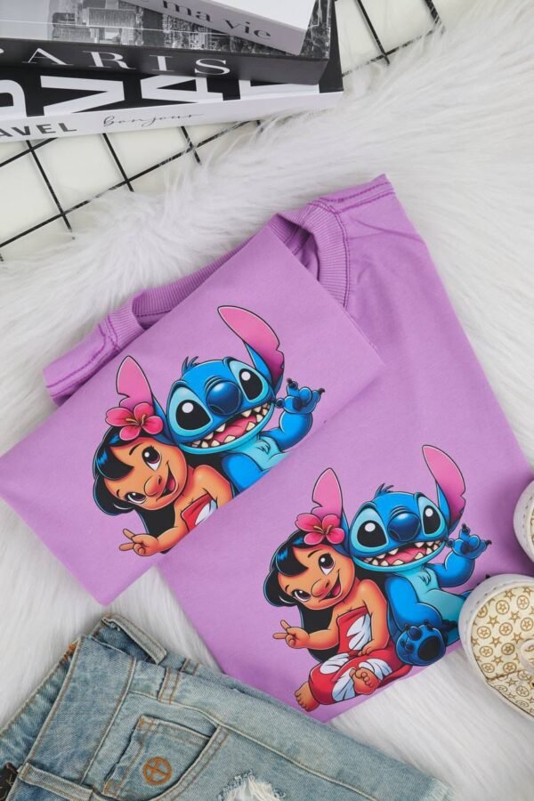 T-SHIRT LILO STITCH LILÁS - Imagem 2