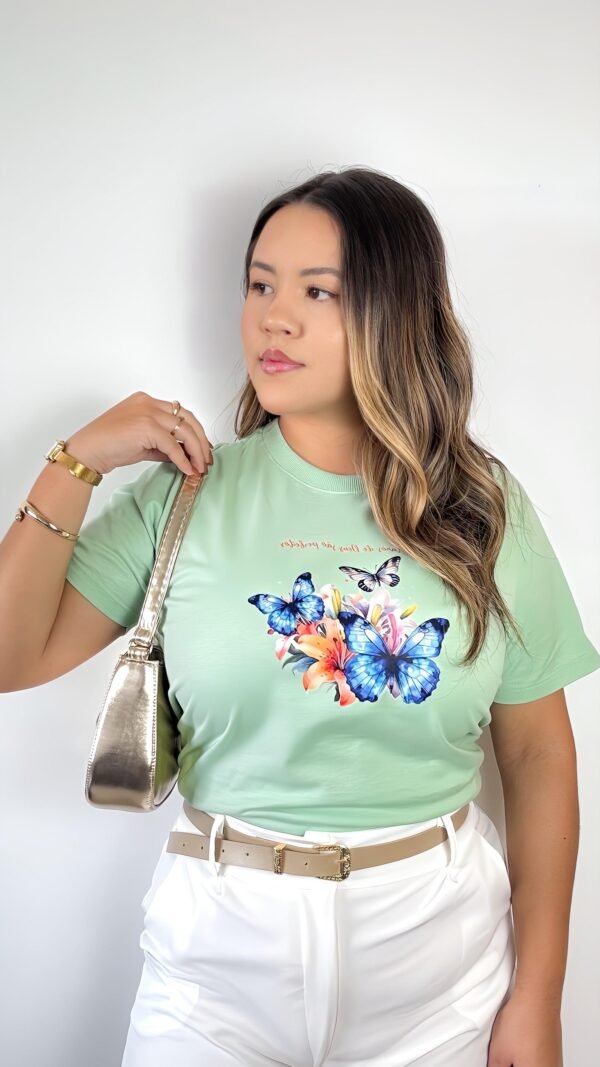 T-SHIRT BORBOLETAS VERDE
