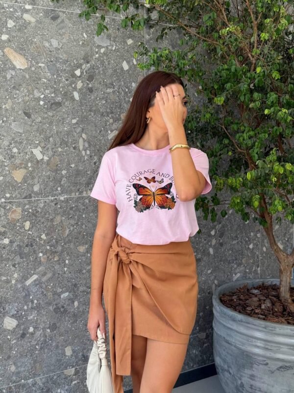 T-SHIRT BORBOLETA  ROSA CLARO - Image 4