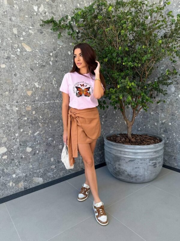 T-SHIRT BORBOLETA  ROSA CLARO - Image 3