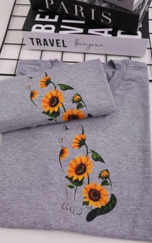 T-SHIRT NIKE FLORES CINZA