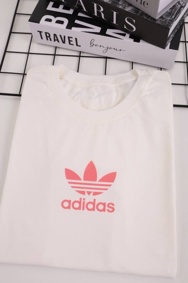 T-SHIRT ADIDAS OFF WHITE LOGO ROSA