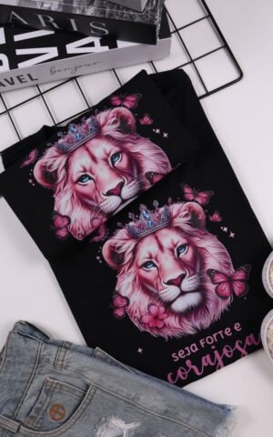 T-SHIRT LEÃO PRETA