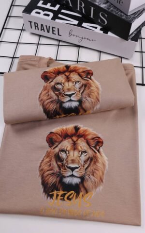 T-SHIRT LEÃO BEGE