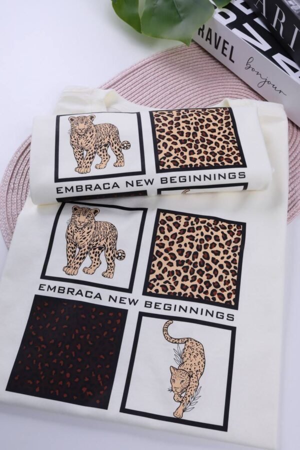 T-SHIRT ONÇA ANIMAL OFF WHITE - Imagem 4