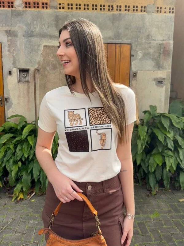 T-SHIRT ONÇA ANIMAL OFF WHITE