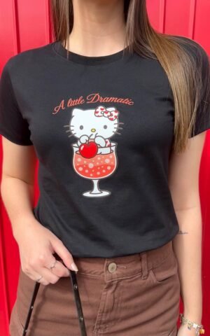 T-SHIRT HELLO PRETA