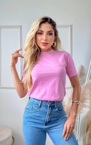 T-SHIRT LISA C/ GOLA ROSA