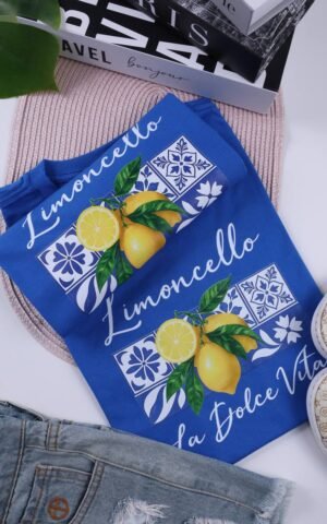 T-SHIRT LIMONCELLO AZUL