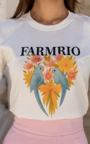 T-SHIRT FARM RIO PASSAROS BRANCO