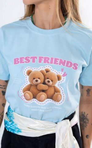 T-SHIRT BEST FRIENDS AZUL