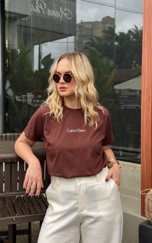 T-SHIRT CALVIN MARROM
