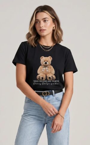 T-SHIRT PRETA URSINHO
